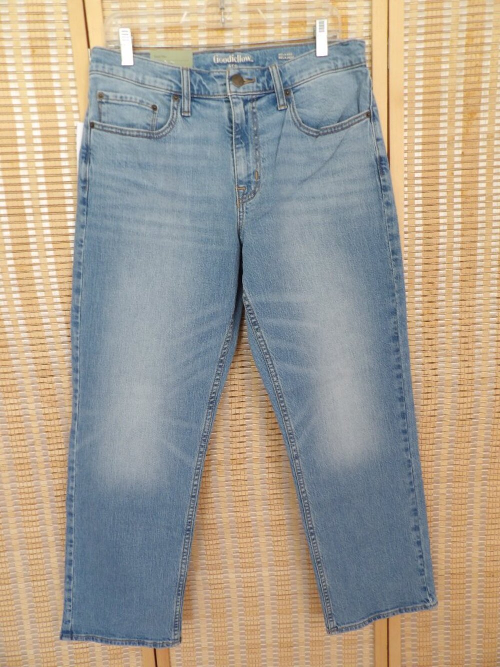 NWT Men's Goodfellow 30x30 Total Flex Relaxed Fit Straight Leg Blue Denim Jeans